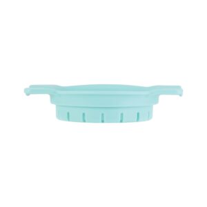 farberware can colander strainer, for quick and easy straining of pasta, fruits, vegetables, juices, tuna and more, fits most standard cans, dishwasher safe, aqua sky