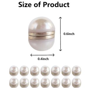 Toeloioh 14 Set Wedding Veil Weights Magnetic Pearls, Pearl Magnet for Wedding Dress Decoration, Double-sided Artificial Pearl Magnetic Button