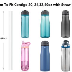 Replacement Straws Compatible with Ello Colby, Cooper,Hydra,Tumbler Water Bottle-Straw Replacement for Contigo,Pogo, ZULU Jug Cup-6 Straws and 1 Cleaning Brush