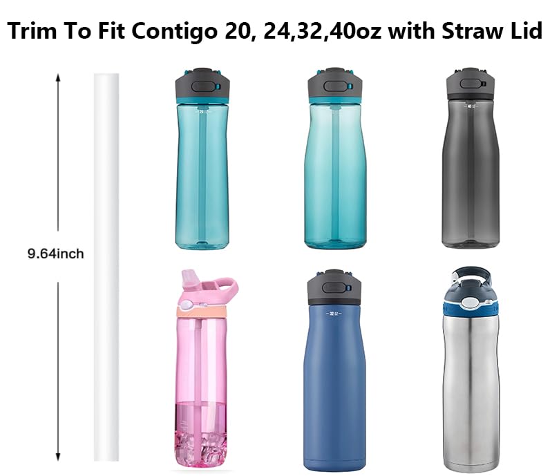 Replacement Straws Compatible with Ello Colby, Cooper,Hydra,Tumbler Water Bottle-Straw Replacement for Contigo,Pogo, ZULU Jug Cup-6 Straws and 1 Cleaning Brush