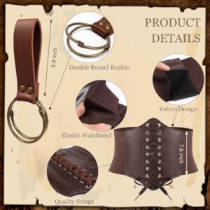 SUMGOGO Womens Corset Belt Belt Pouch Waist Bag Fanny Pack Phone Holder Medieval Renaissance Costume Accessories (Brown, S-Waist/25.6"-34")