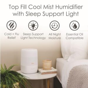 Crane Ultra-Quiet 3-in-1 Humidifier, Essential Oil Aroma Diffuser & Soothing Sleep Light - Compact 1 Gallon Capacity with Adjustable Night Light & Fragrance Tray - Ideal for Bedroom and Office