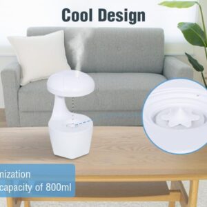 RooXchowla Humidifiers for Bedroom, Anti Gravity Humidifier, Water Drop Humidifier with Night Light,Rain Cloud Humidifierhigh-capacity Silent humidifier for Bedroom/Baby Nursery/Bathroom/Living Room.