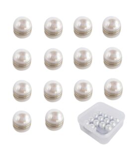 toeloioh 14 set wedding veil weights magnetic pearls, pearl magnet for wedding dress decoration, double-sided artificial pearl magnetic button