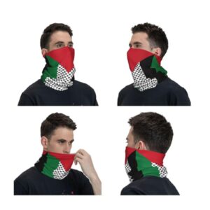 ZENRUIMING 4 pieces of Palestinian flag Neck Gaiter Balaclava Face Mask, multifunctional headscarf, outdoor sunscreen scarf face mask