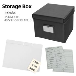 Lukeline Greeting Card Organizer and Storage Box with 15 Adjustable Dividers, Stores 140+ Cards, Suitable for Storing Greeting Cards, Envelopes, Stickers, Photos, Notecards and More