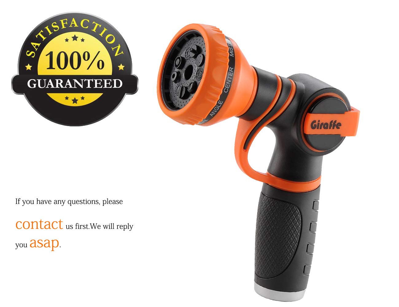 Giraffe Tools Garden Hose Nozzle 9 Adjustable Spray Modes Water Gun for Garden Hose Reel, Car Washing, Watering, Dog Washing PRO Model