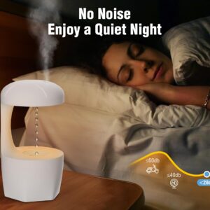 RooXchowla Humidifiers for Bedroom, Anti Gravity Humidifier, Water Drop Humidifier with Night Light,Rain Cloud Humidifierhigh-capacity Silent humidifier for Bedroom/Baby Nursery/Bathroom/Living Room.