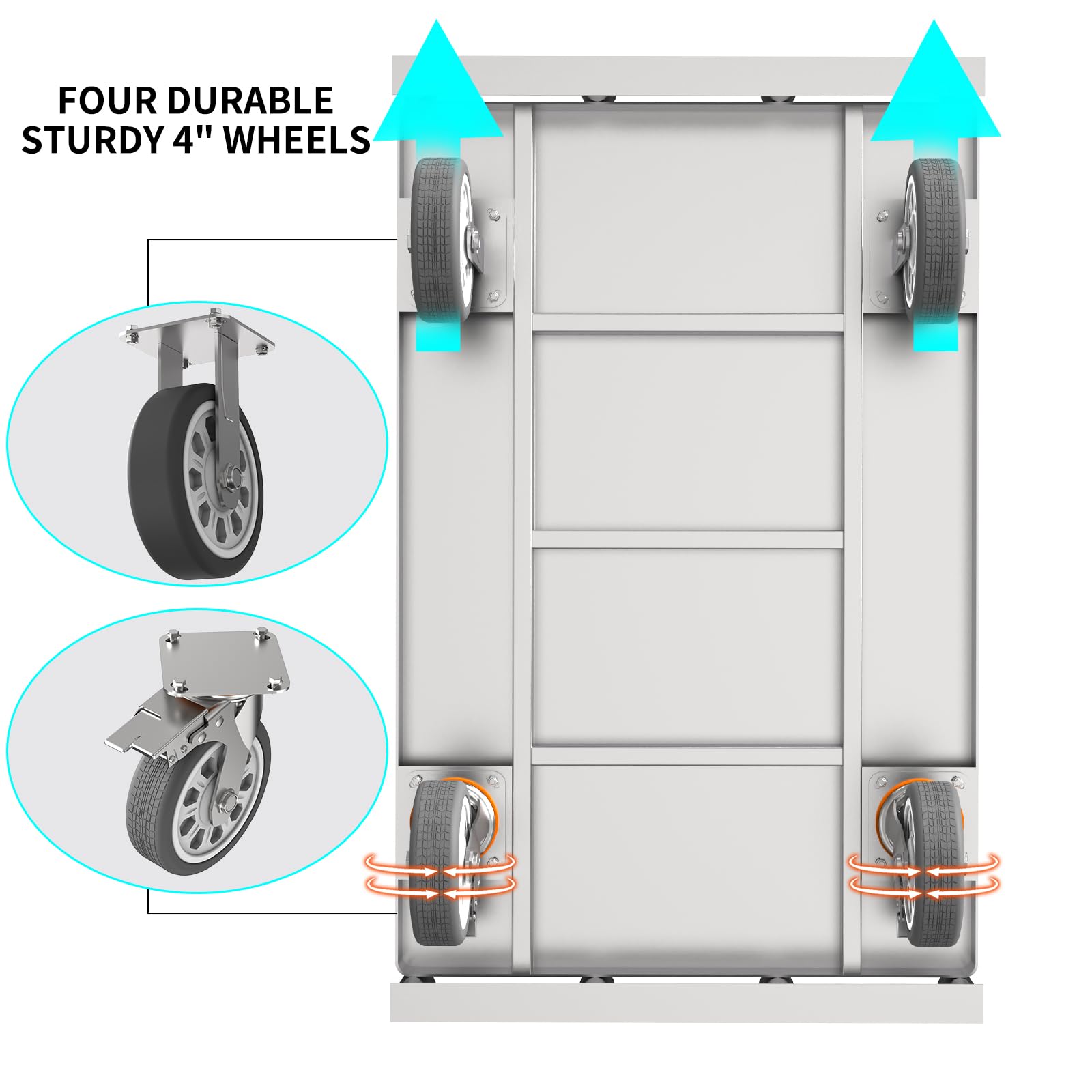 2IN1 Steel Panel Truck Cart,2500LBS 36" x 24" Heavy Duty Flatbed Cart,Platform Truck,Drywall Dolly Cart,Hand Truck Flat Cart with 6" Wheels,2MM Plate Lumber Push Cart with 1Front and 2 Side Handrails