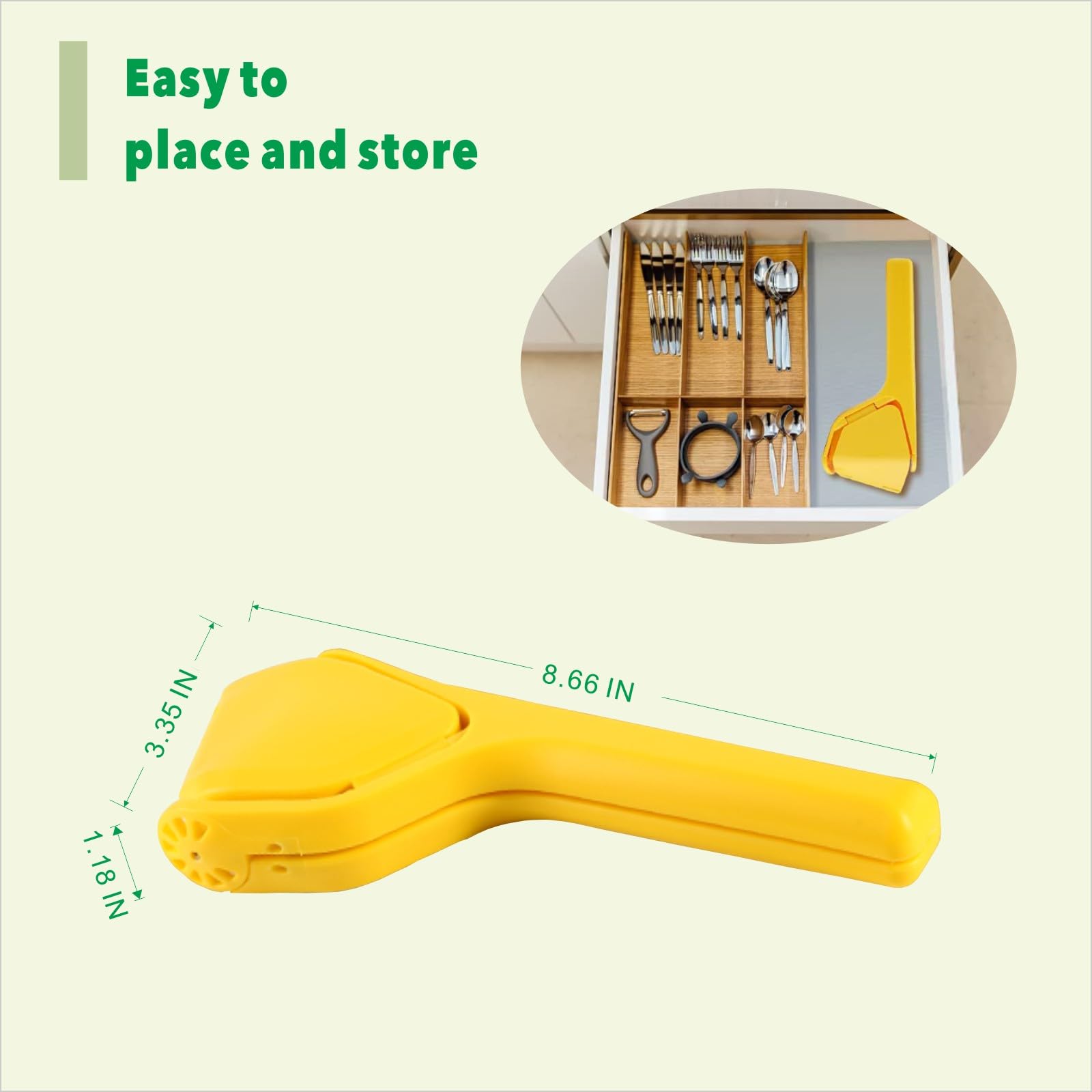 Flat Lemon Squeezer, Manual Lemon Juicer, Easy Squeeze Lime Press Squeezer, Citrus Juicer with Sideways Pivot to Increase Leverage，Lemon Juicer Hand That Folds Flat For Space-Saving Storage (Yellow)