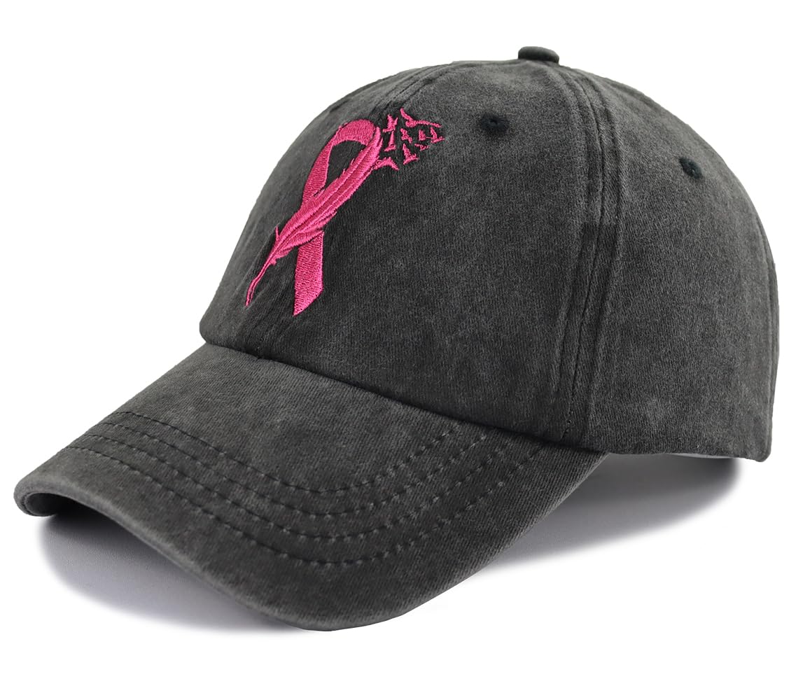 Breast Cancer Awareness Hats, Cancer Accessories for Women, Breast Cancer Survivor Gifts, Cancer Patients Must Have, Pink Ribbon Chemo Baseball Caps, Christmas Birthday Gifts