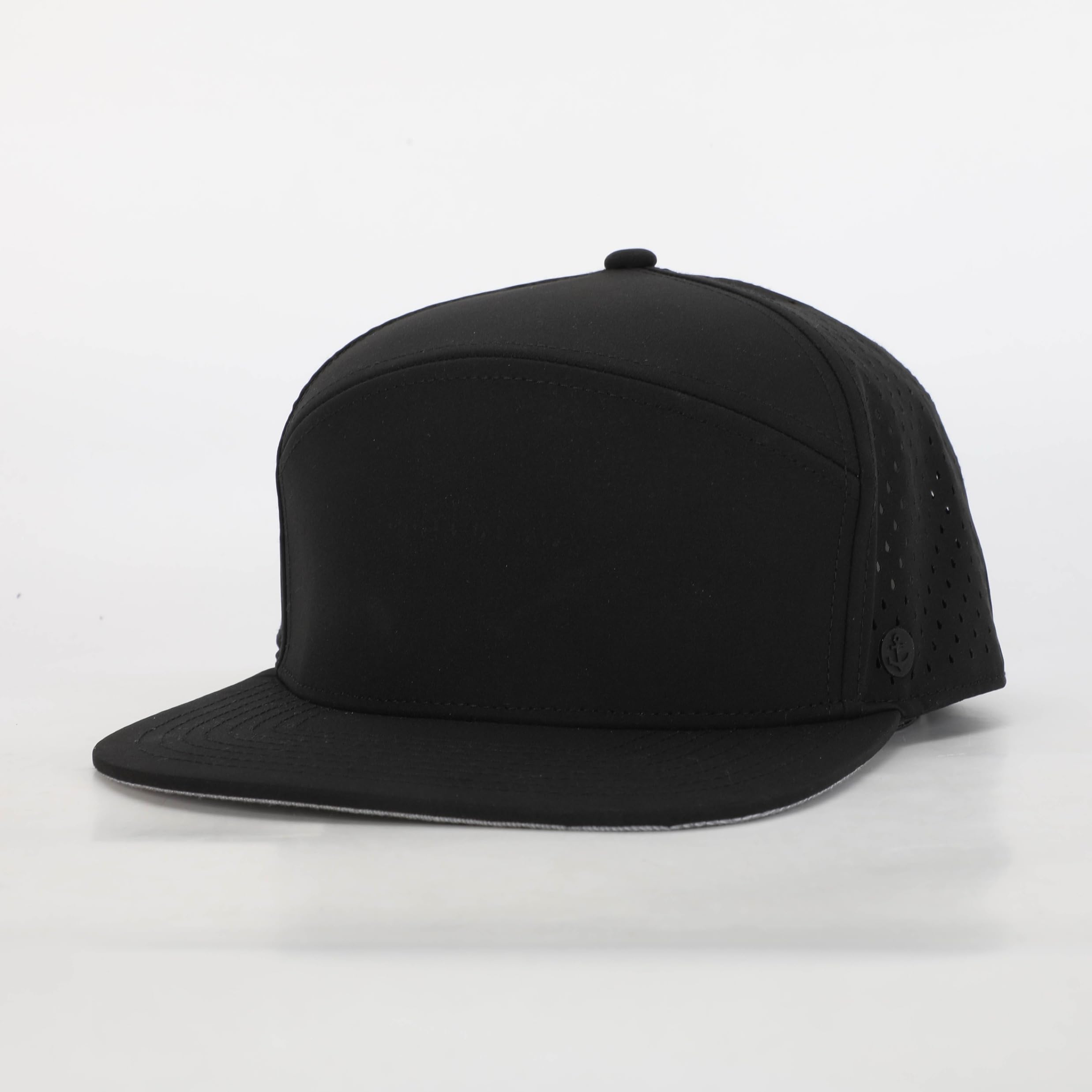 ANKOR Carrier 6 Panel Flat-Bill Baseball Hat Black