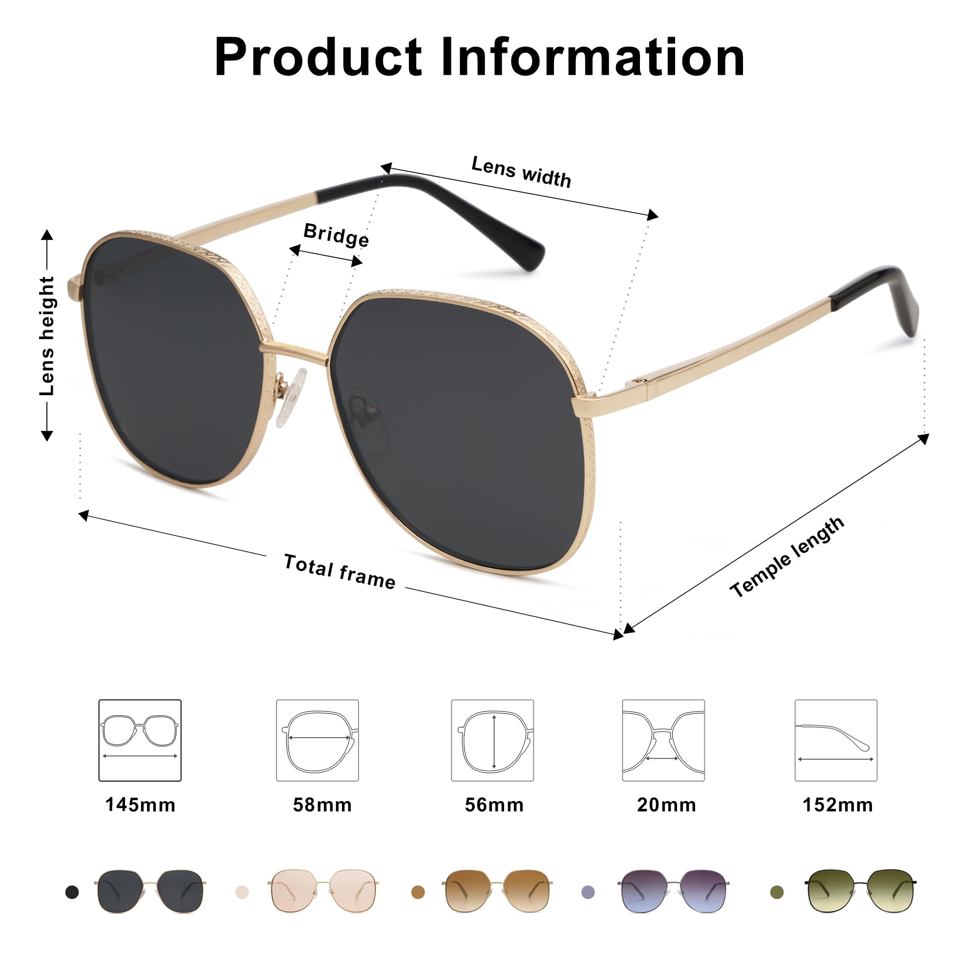 SOJOS Trendy Oversized Hexagonal Sunglasses for Women Men Stylish UV400 Sunnies with Spring Hinges SJ1210, Gold/Black