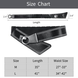 macoking Wide Belts for Women Studded Waist Elastic Belt for Dress 80s Accessories Black