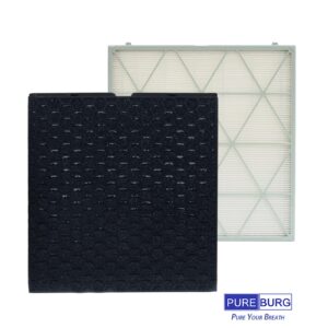 PUREBURG CFX-H1001/AA Replacement Filter Set Compatible with SAMSUNG Cube Smart Air Purifier, H13 HEPA + Activated Carbon Filter