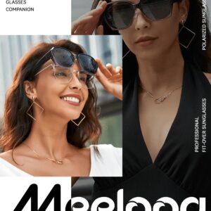 Meeloog Polarized Fit Over Glasses Sunglasses for Women Men, Square Oversized Lightweight Shades for Driving Riding MST2106