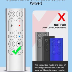 New Replacement Remote Control for Dyson HP04 HP05 HP06 HP09 Hot + Cool Purifying Fan/Heater - Silver, Without Magnetic Function