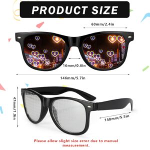 3Pcs Diffraction Glasses, 3D Prism Rainbow Heart Star Effect Light Refraction Glasses Rave Glasses Women Men for Edm Party