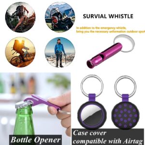 BATUMEYE Gift Set for Woman with Card Holder, Wristlet Lanyard,Pom Pom Ball,Travel Bottle Holder(Purple