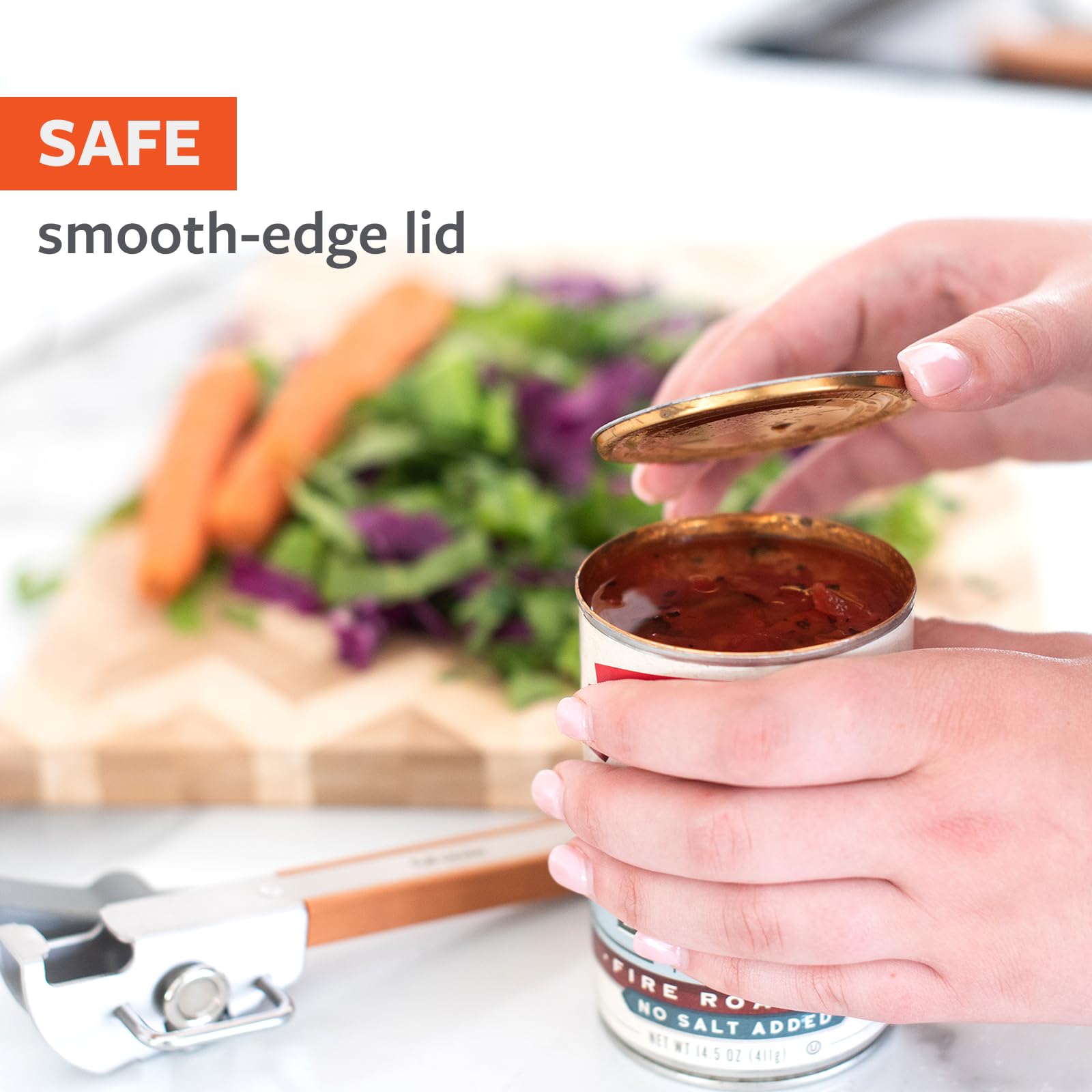 Full Circle Smooth Operator, Smooth-Edge Stainless Steel Can Opener: Safe, Easy, and Eco-Friendly