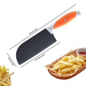 VITUER Crinkle Cutter for Veggies, Crinkle Cut Knife for French Fry, Vegetable, Potato, Cucumber, Carrot and Fruit, Stainless Steel Wave Fries Cutter Slicer With Ergonomic Handle, Dishwasher Safe