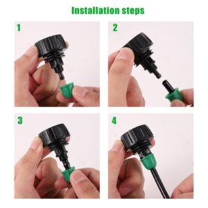 Garden Hose Adapter 3/4 to 1/4 Inch Drip Irrigation Tubing Connectors Lock Barbed Design 3/4 US Standard GHT Thread 5 Pack(3/4" to 1/4" Pipe Connector)