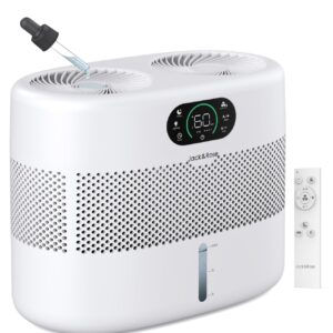 Reuseable Wick Evaporative Humidifier for Bedroom Quiet Healthy Baby Humidifier, No White Dust, Evaporative Humidifier Large Room 800ml/h 3 Speeds, 2 Gal, Timing, Auto Shut off