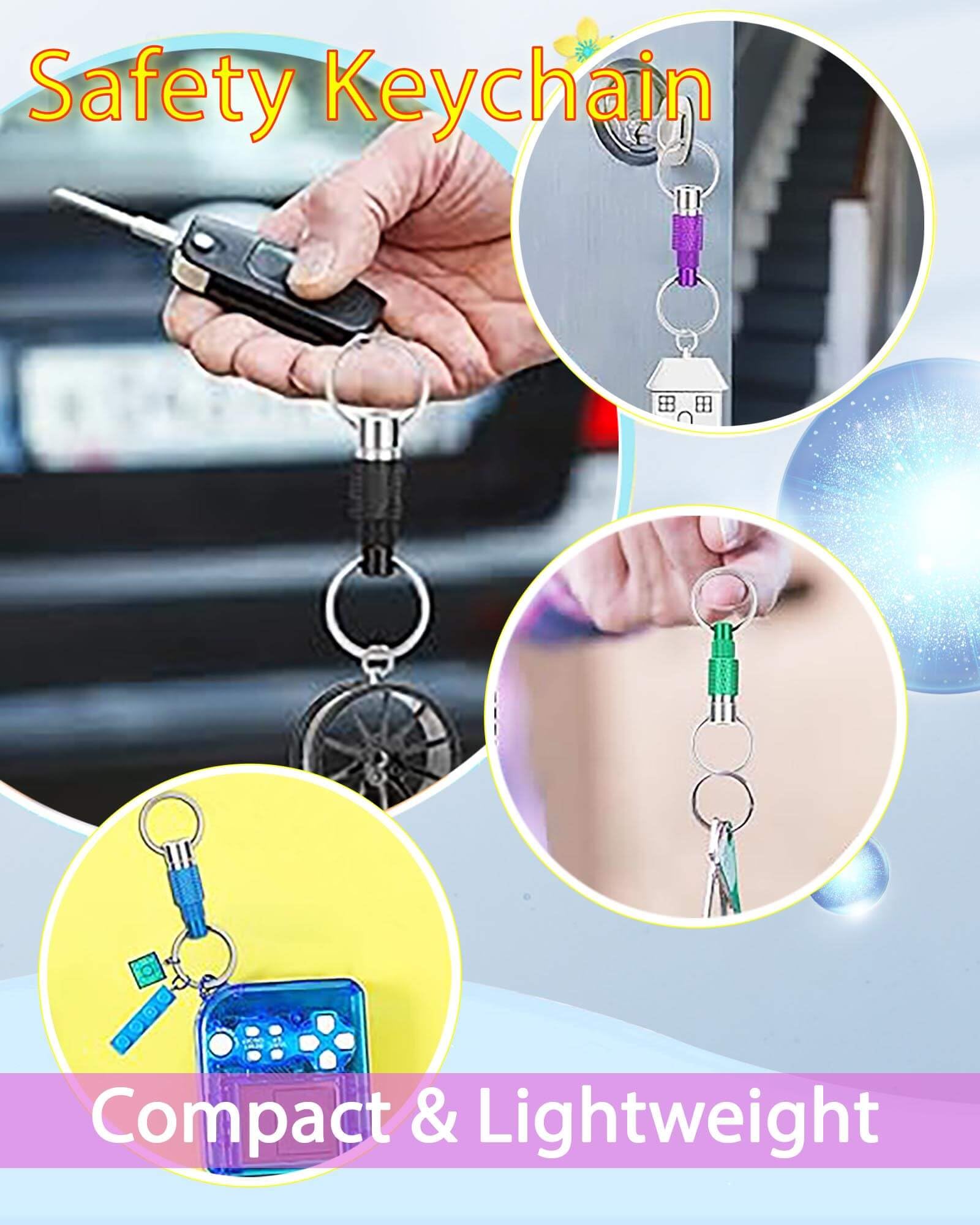 Oythiem Quick Release Keychain Keyring for Men, Women - Detachable Keychain Key Ring Quick Release for Easy Access to Your Keys, Pull Apart Key Chain Double Key Ring for Bag, Belt (2 Packs)