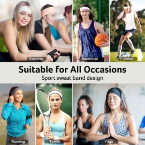 Shyvis 8-Pack Headbands for Women - Non-Slip Elastic Sweatbands - Soft Fabric Hair Bands for Gym, Workout, Yoga, Running, and Sports - Stylish, Cotton Headbands for Women and Girls.