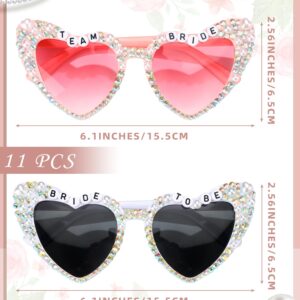 Mootycapa 12 Pcs Bachelorette Party Sunglasses for Bridesmaids Bride Sunglasses for Wedding Party Favors(Team Bride)