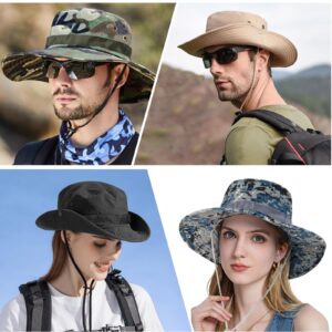 Rosoz Sun Hats for Men Women Boonie Hat UPF 50+ Bucket Hat Wide Brim UV Protection Fishing Hiking Safari Outdoor Hats