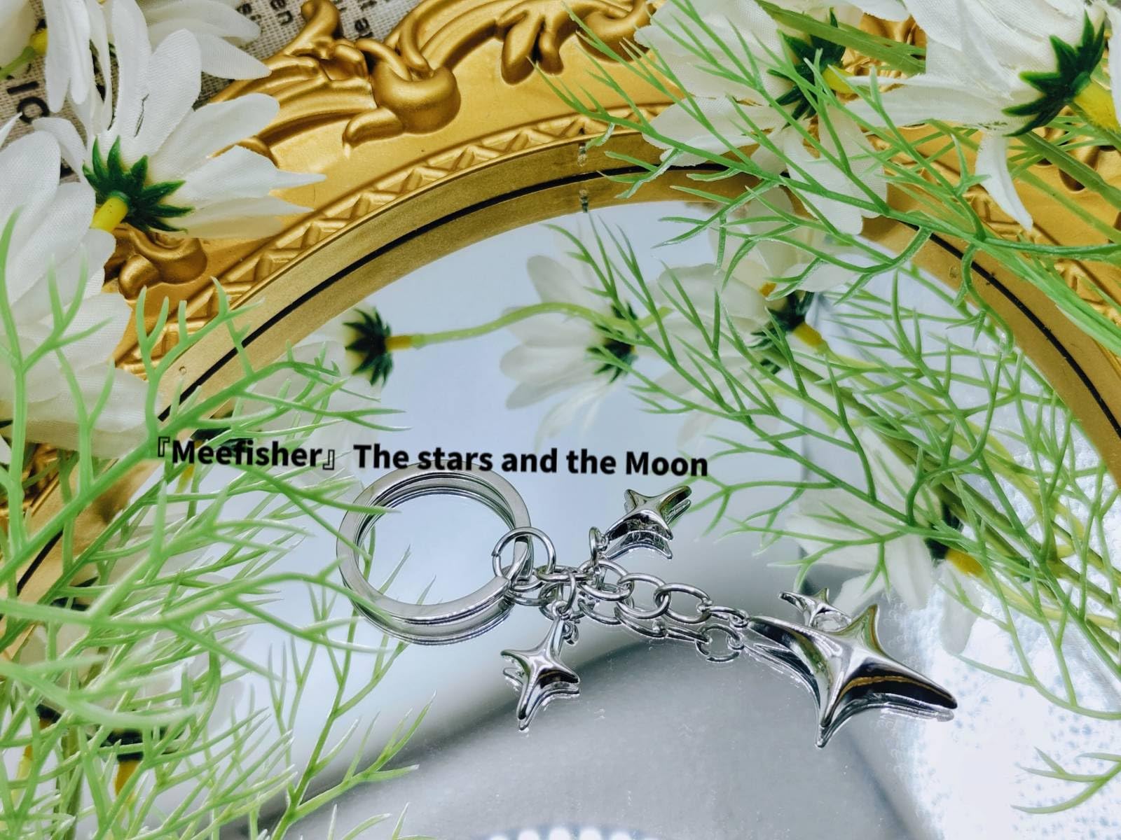 Meefisher Cute Star Keychain Aesthetic Accessories Stainless Steel Key Ring Purse Handbag Backpack Bag Charms Car Holder