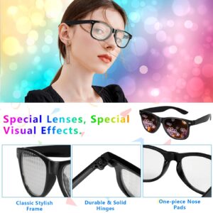 3Pcs Diffraction Glasses, 3D Prism Rainbow Heart Star Effect Light Refraction Glasses Rave Glasses Women Men for Edm Party