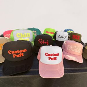 Custom Puff Print Trucker Hat Add Your Text Custom Hat for Men Women Customizable Trucker Hat with Snapback