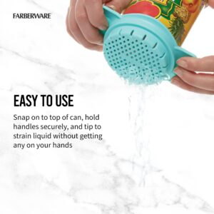 Farberware Can Colander Strainer, For Quick and Easy Straining of Pasta, Fruits, Vegetables, Juices, Tuna and More, Fits Most Standard Cans, Dishwasher Safe, Aqua Sky