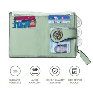 Tipmile Small Wallet for Women Bifold RFID Blocking Card Holder Leather Wallets with Zipper Coin Pocket