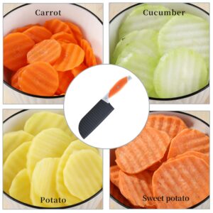 VITUER Crinkle Cutter for Veggies, Crinkle Cut Knife for French Fry, Vegetable, Potato, Cucumber, Carrot and Fruit, Stainless Steel Wave Fries Cutter Slicer With Ergonomic Handle, Dishwasher Safe