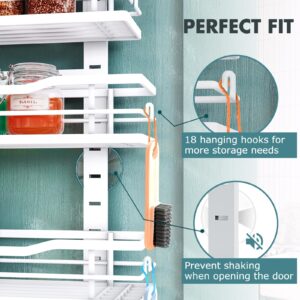 KUSVC Over The Door Pantry Organizer，9-Tier Over The Door Organizer with Adjustable Basket，Metal Hanging Pantry Organizers and Storage for Kitchen, Back of Door Seasoning Rack