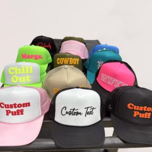 Custom Puff Print Trucker Hat Add Your Text Custom Hat for Men Women Customizable Trucker Hat with Snapback