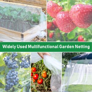 10 * 30FT 2 Pack Garden Netting Mesh Barrier, Ultra Fine Plant Netting for Garden Protection, Fruit Tree Netting for Blueberry Bushes, Row Covers for Vegetables, Mosquito Netting for Patio