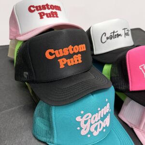 Custom Puff Print Trucker Hat Add Your Text Custom Hat for Men Women Customizable Trucker Hat with Snapback