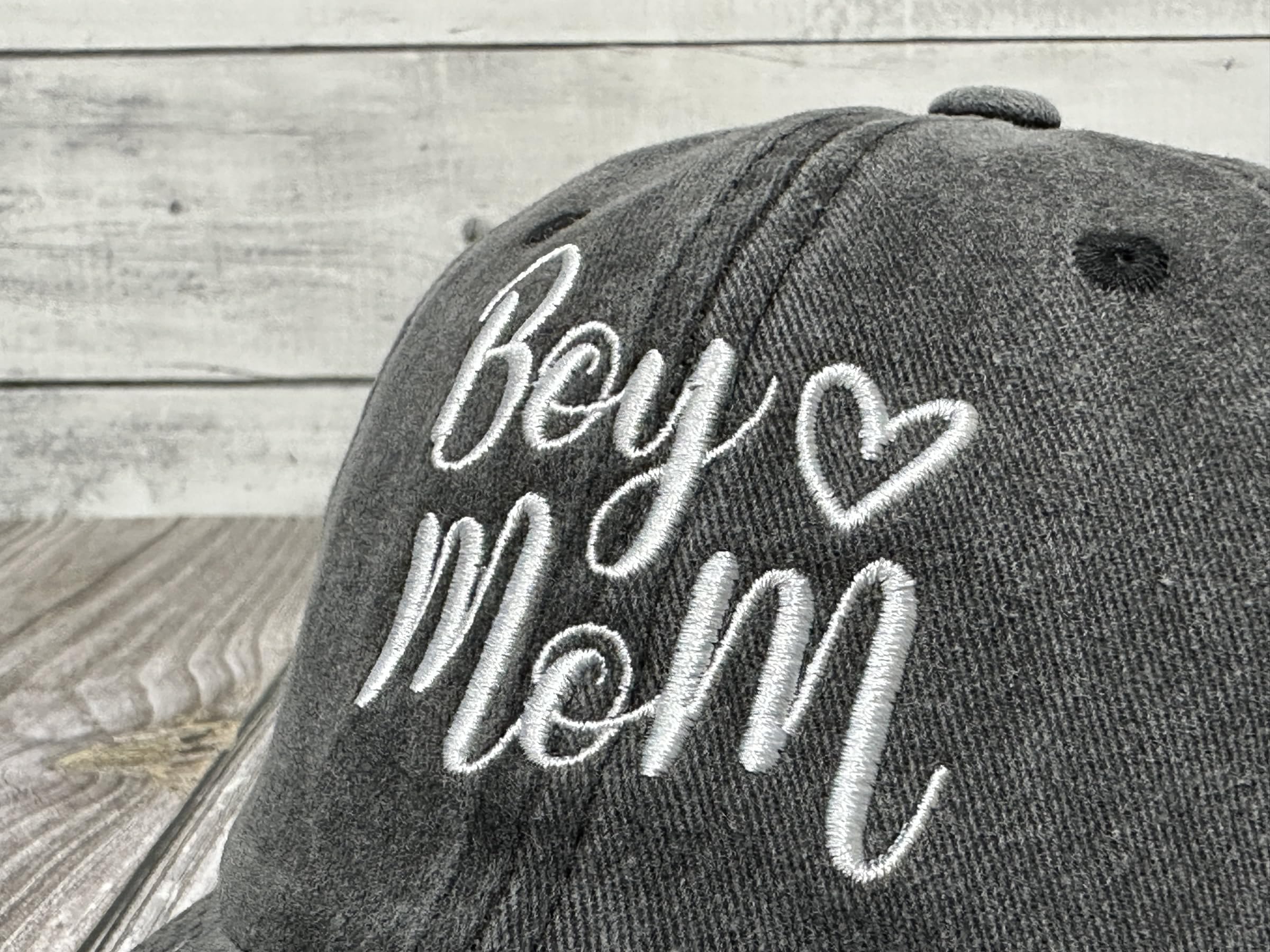 Shenbors Embroidered Boy's Mom Hat for Women, Washed Black Baseball Cap, Gift for Mama Mother, Embroidery Adjustable Snapback Trucker Hat