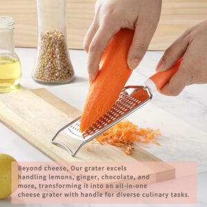 Cheese Grater, Vituer Stainless Steel Graters for Kitchen, Premium Cheese Grater with Handle, Cheese Grater Lemon Zester Handheld, Great for Cheese, Ginger, Chocolate, Spices and More, Dishwasher Safe