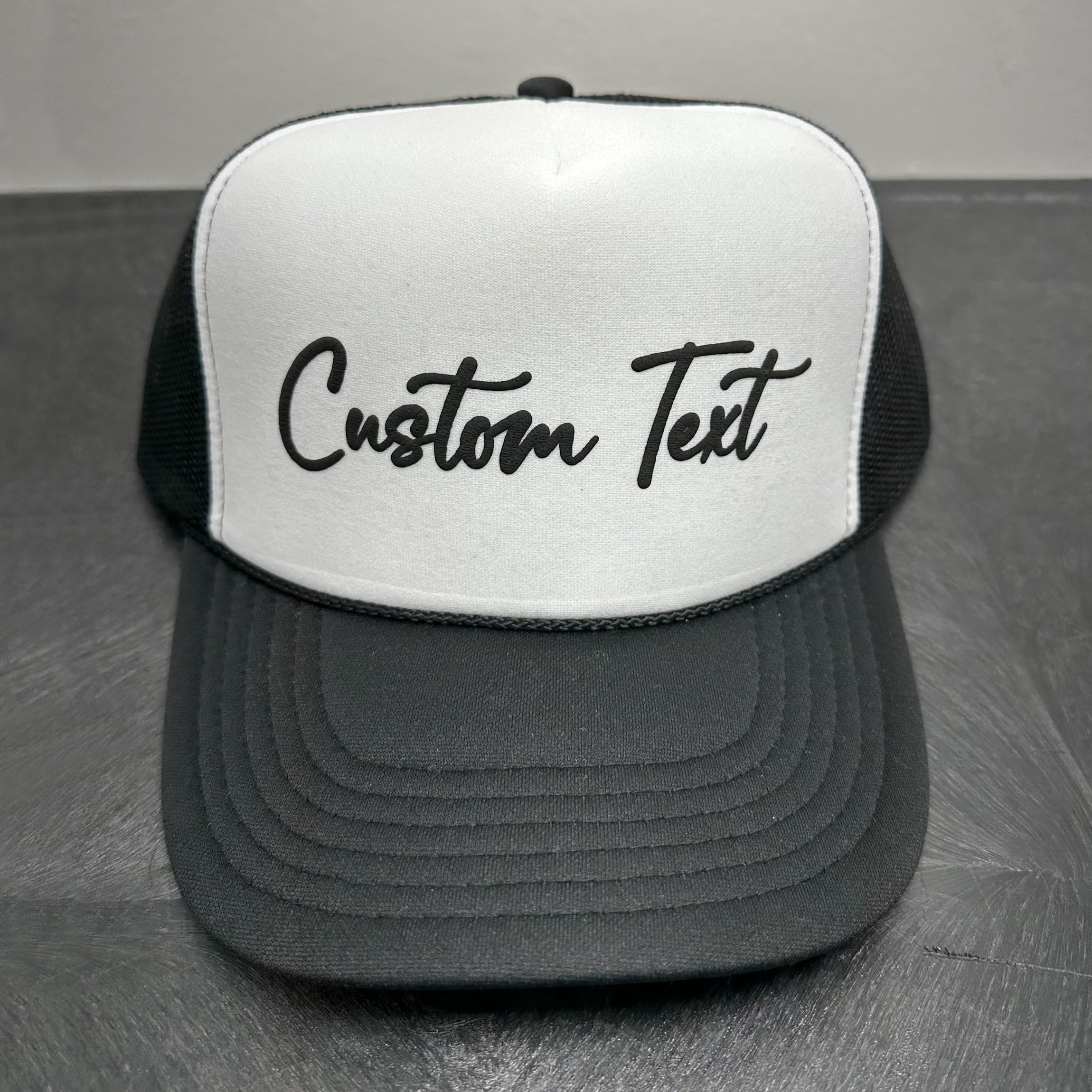 Custom Puff Print Trucker Hat Add Your Text Custom Hat for Men Women Customizable Trucker Hat with Snapback