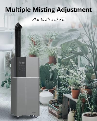 Humidifier Large Room, LACIDOLL 26L/6.8Gal Whole House Humidifiers for Home 3000 sq.ft, 3000ml/H Cool Mist Humidifier Baby, Top Fill Humidifiers for Bedroom Plant with 360° Nozzle & Extension Tube