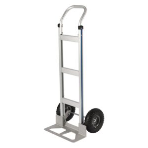 heavy duty dolly with 2 wheels large capacity aluminum alloy hand truck cart with rubber wheels silver stair climbing cart (440lb)