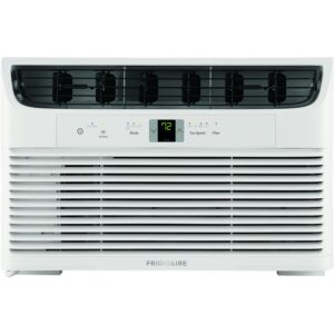 Frigidaire 8,000 BTU Window Air Conditioner & Dehumidifier, 115V, Cools up to 350 Sq. Ft. for Apartment, Dorm Room & Small/Medium Rooms, with Remote Control, Programmable Timer, and Sleep Mode, White