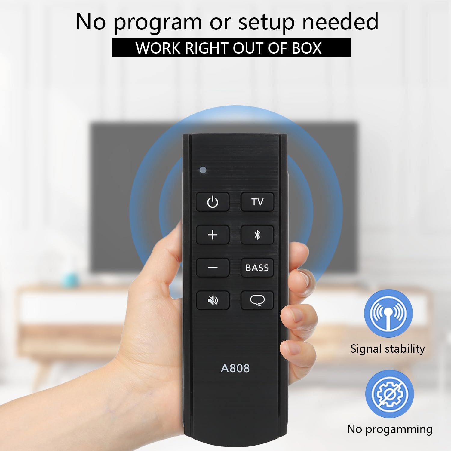 Upgraded Bluetooth Remote Control Compatible with Bose Solo 5 10 15 Series ii TV Sound System 732522-1110 418775 TV Soundbar System, for Bose Solo Series II TV Speaker Remote