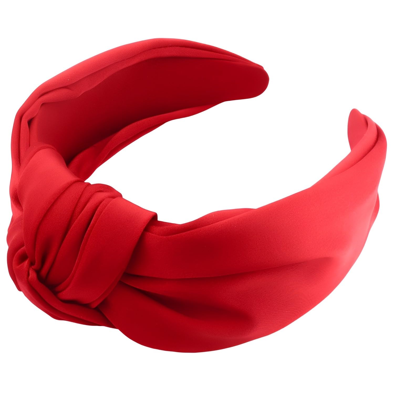 JOYRUBY Red Headband Top Knot Headband for Women, Knotted Headbands for Women, Wide Headbands for Women Non Slip, Satin Head Bands Hair Accessories