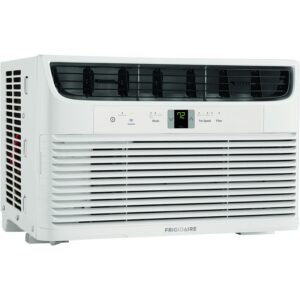 Frigidaire 8,000 BTU Window Air Conditioner & Dehumidifier, 115V, Cools up to 350 Sq. Ft. for Apartment, Dorm Room & Small/Medium Rooms, with Remote Control, Programmable Timer, and Sleep Mode, White